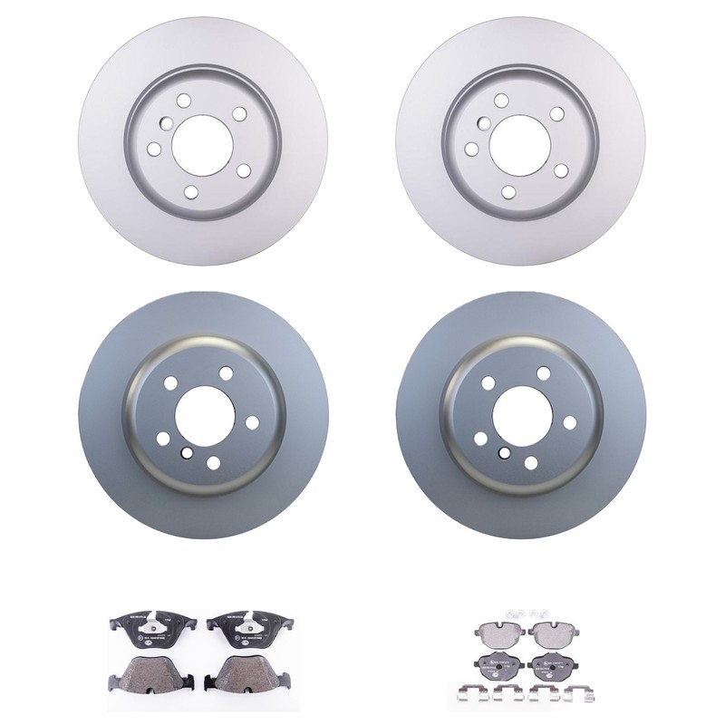 Hella Front Rear Rotors Low-Met Disc Brake Pad Kit For F10 528i Base 2014-2016