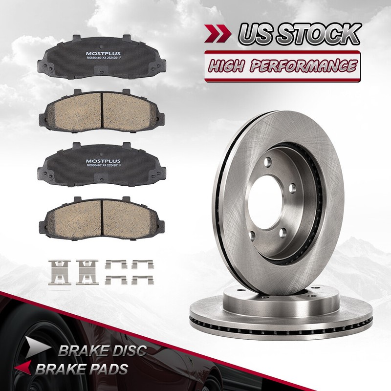 6PCS Front Disc Brake Rotors & Brake Pads For 1997-2003 Ford F-150 4WD 5 Lug