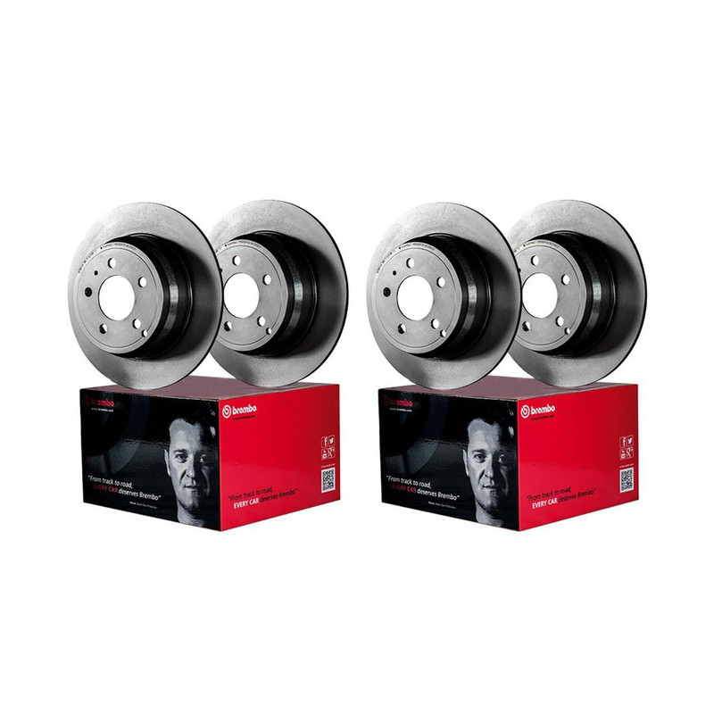 Fits 2000-2006 BMW X5 Front + Rear Coated Brake Rotors - Brembo Premium OE gallery