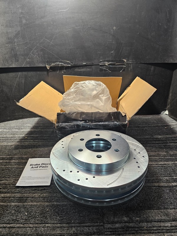 (QTY 2) Brake Disc Rotor 54109 BS24-00001SR-000W Drilled & Slotted