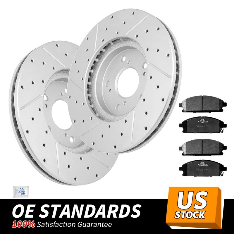 300mm Front Drilled Rotors Ceramic Brake Pads for 2003 – 2006 Acura MDX