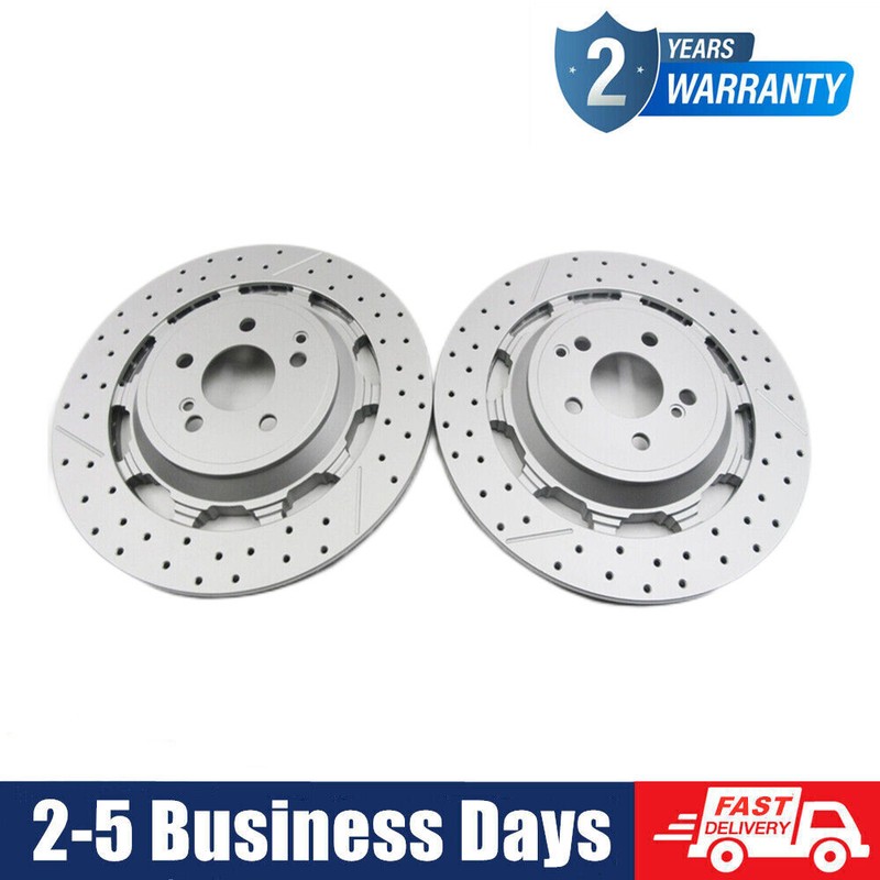 Pair Rear Brake Rotors For Mercedes-benz W222 S450 S63 S65 AMG 2014- A2224232012
