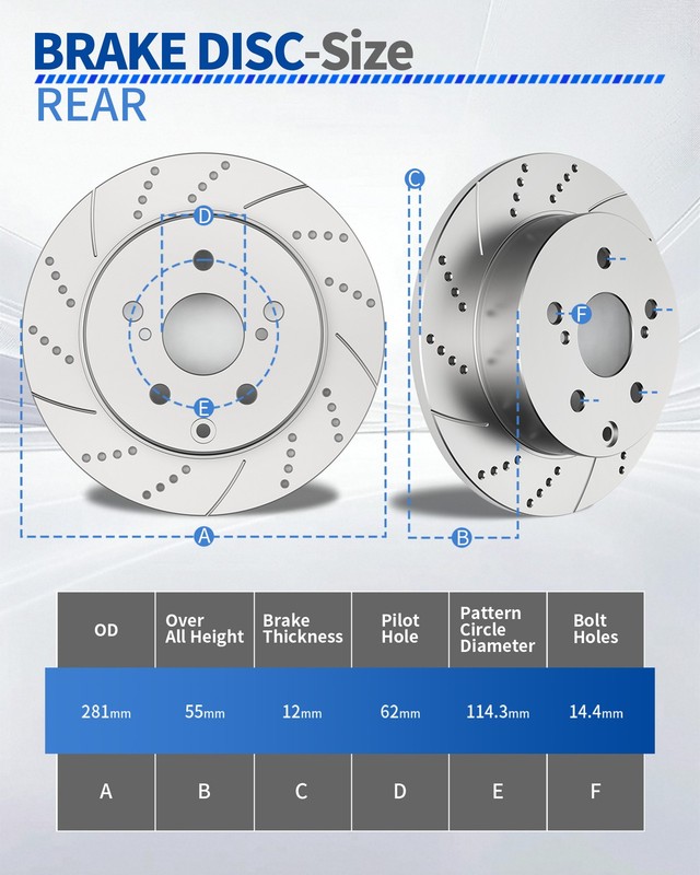296mm Front & 281mm Rear Brake Rotors Pads for Toyota Rav4 06-18 Slotted Brakes gallery