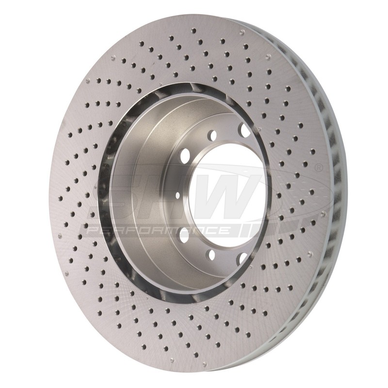SHW Performance Rear Driver Left 330mm Drilled Disc Brake Rotor For Porsche 911 gallery