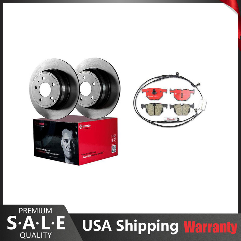 Brembo Rear Brake Kit Ceramic Pads Sensor & Disc Rotors For BMW E70 E71 F15 F16