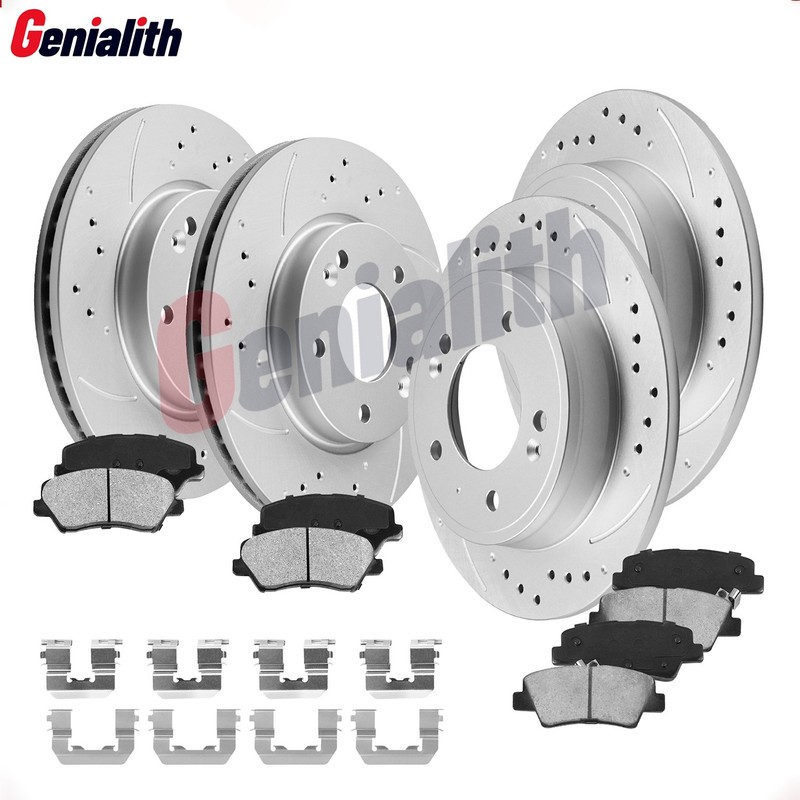 Front Rear Brake Rotors Ceramic Pads Kit for Hyundai Elantra Veloster Kia Forte