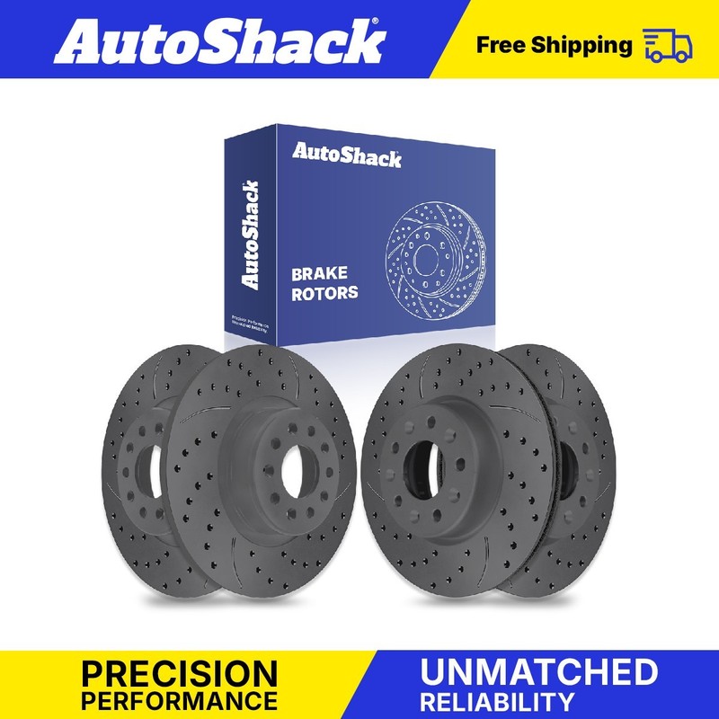 Front Rear Drilled Slotted Brake Rotors Set for Chevrolet, Equinox 2018-2025