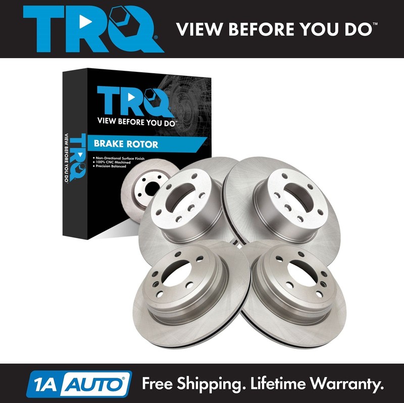 TRQ Front & Rear Brake Rotors Set Fits BMW