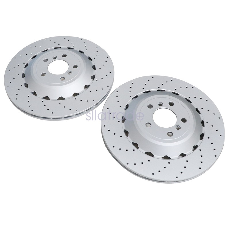 Set of 2 For BMW F06 F10 F13 M5 Rear Vented & Drilled Disc Brake Rotors gallery