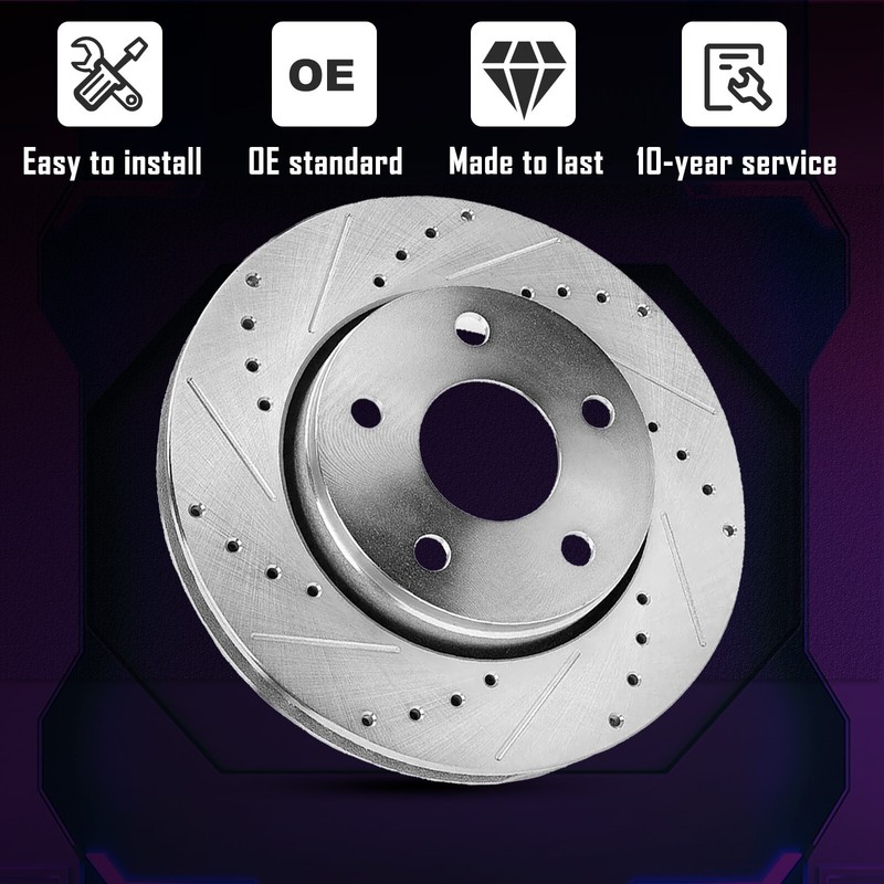 Front Rear Drilled Brake Rotor Kit for Dodge Journey Chrysler Town & Country gallery