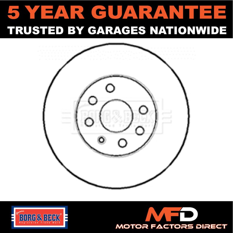 Fits Vauxhall Combo 2001-2012 Meriva 2003-2010 1x Brake Disc Front Borg & Beck