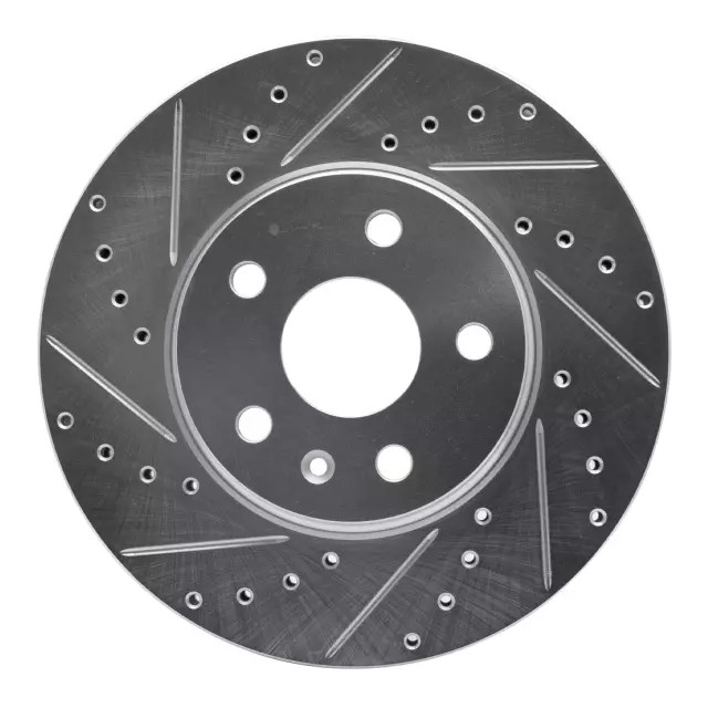 Genuine DFC Brake Rotor – Drilled and Slotted – Silver 631-46025L
