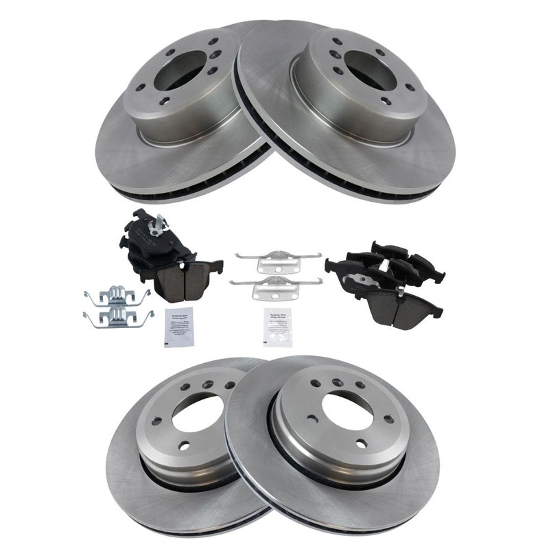 TRQ Front & Rear Ceramic Disc Brake Pad & Rotor Kit for BMW 525 528 5 Series gallery