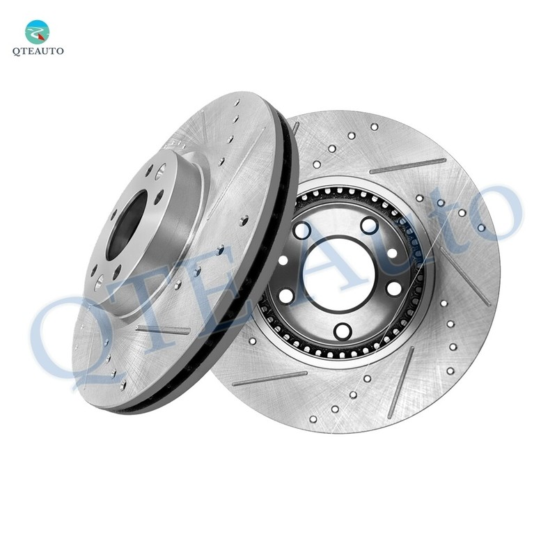 Front Drilled Slotted Brake Disc Rotors 299mm For 2006-2012 Ford Fusion