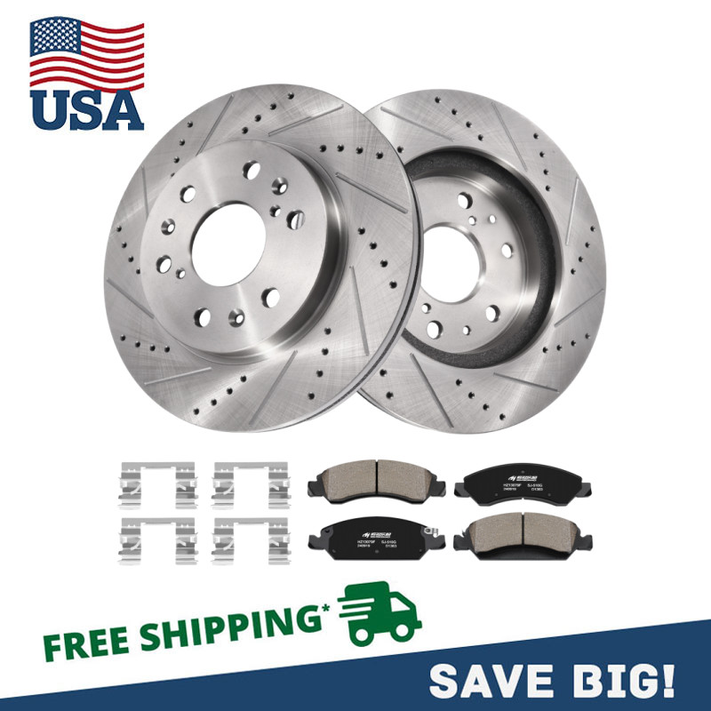Rear Brake Rotors & Ceramic Pads Kit for Honda CR-V 2005 – 2014 2015 2016 5 Lug