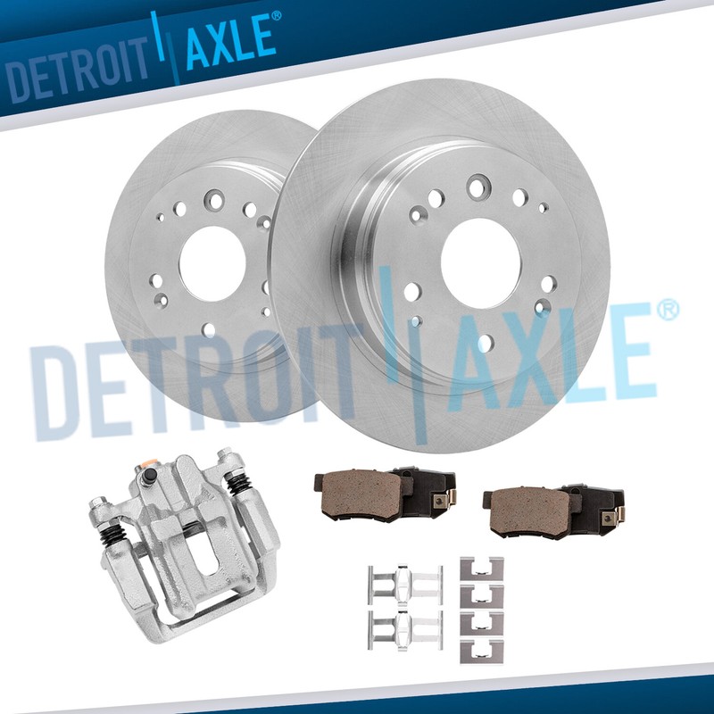 Rear Disc Rotor + Left Caliper + Brake Pad for 2004-2008 Acura TL Honda Element