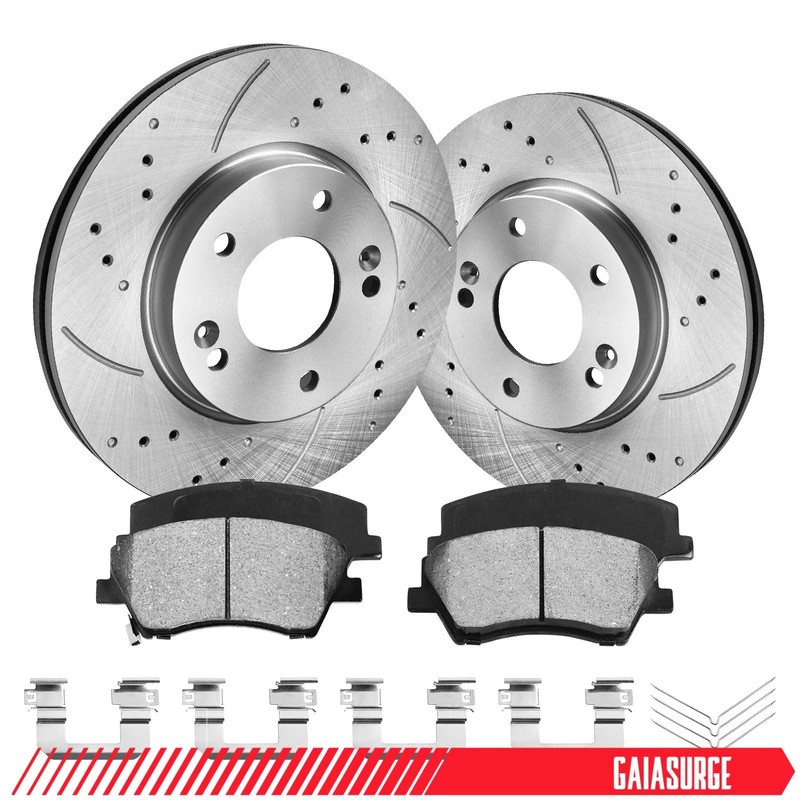 Front Disc Brake Rotors + Ceramic Pads for 2017 2018 2019 2020 Hyundai Elantra