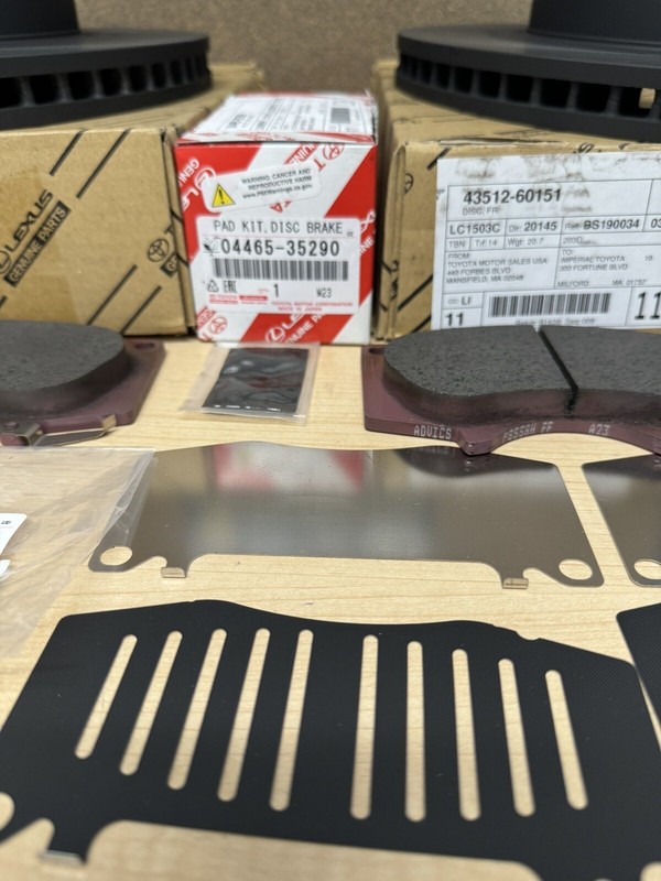 2003-2009 LEXUS GX470 GENUINE OEM FRONT BRAKE ROTORS PAD KIT SHIMS & PINS gallery