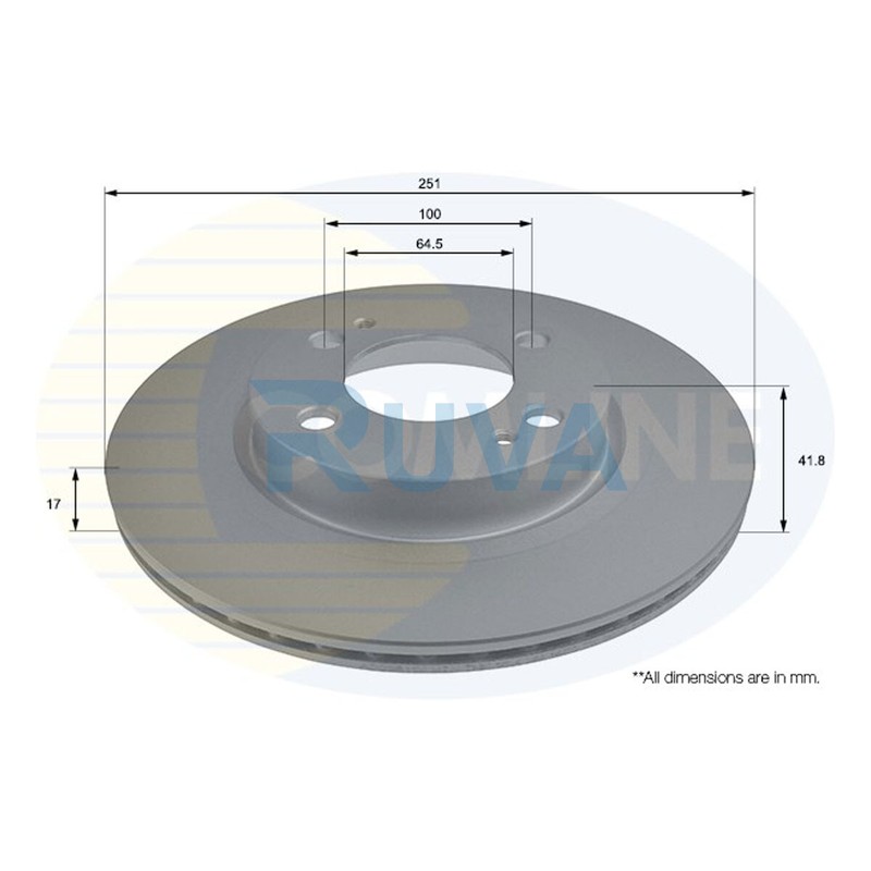 Fits Mitsubishi Mirage 2012- 1.0 1.2 Ruva Front Brake Disc #1 4615A129