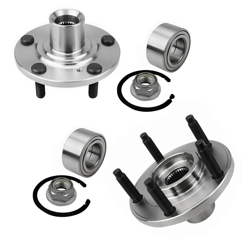 Front Drilled Rotors Pads Wheel Bearing Hubs for 2007-2009 Ford Edge Lincoln MKX gallery