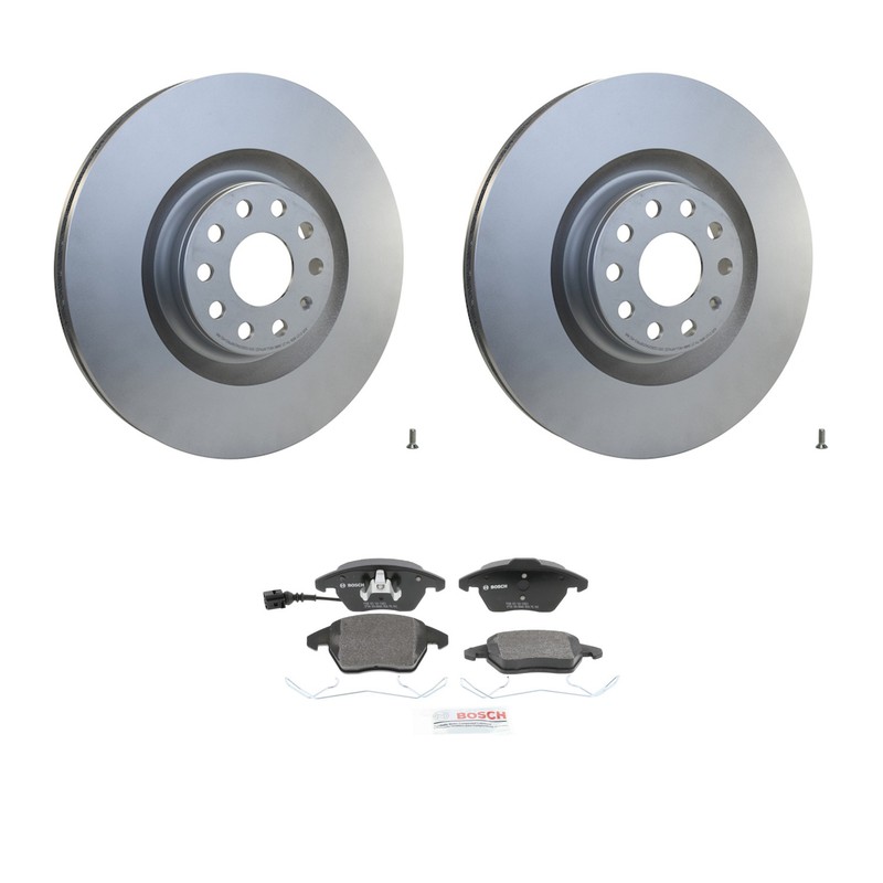 Hella Front Rotors Bosch QuietCast Semi-Met Disc Brake Pads Kit For VW CC Sedan