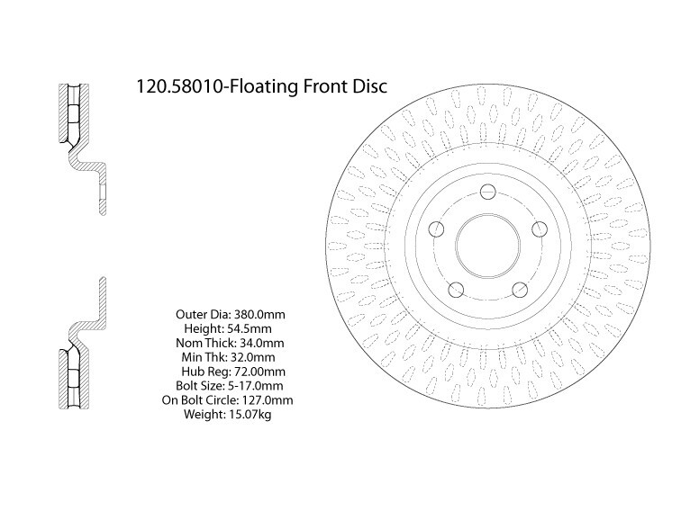 Centric Front Disc Brake Rotor for Durango, Grand Cherokee (120.58010) gallery