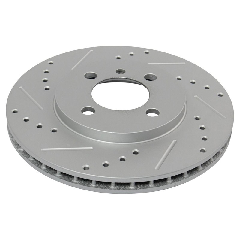 TRQ Performance Brake Rotor Drilled & Slotted Coated Front Pair for BMW 3 gallery