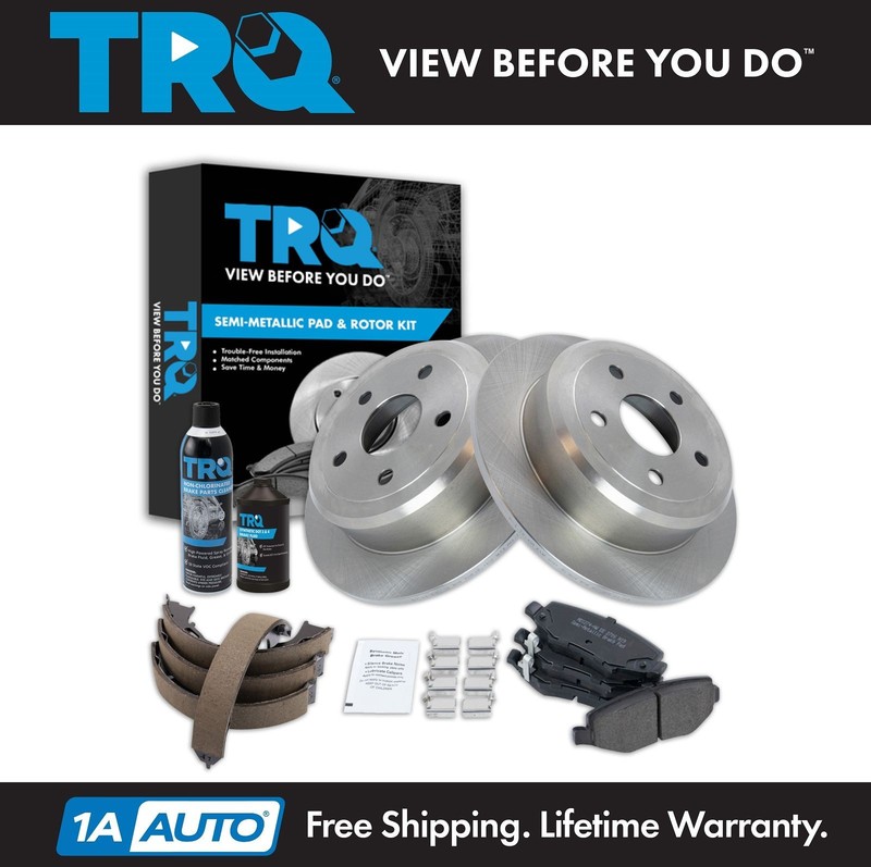 TRQ Rear Brake Pad & Rotor Kit Fits 2007 Jeep Wrangler