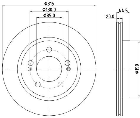 2X Mintex MDC3018C Rear Brake Discs 315mm Vented Fits Kg Mobility Ssangyong