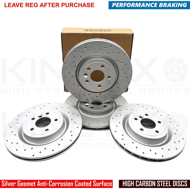 FOR JAGUAR F PACE 2.0 R SPORT DRILLED FRONT REAR BRAKE DISCS PADS WEAR SENSORS gallery