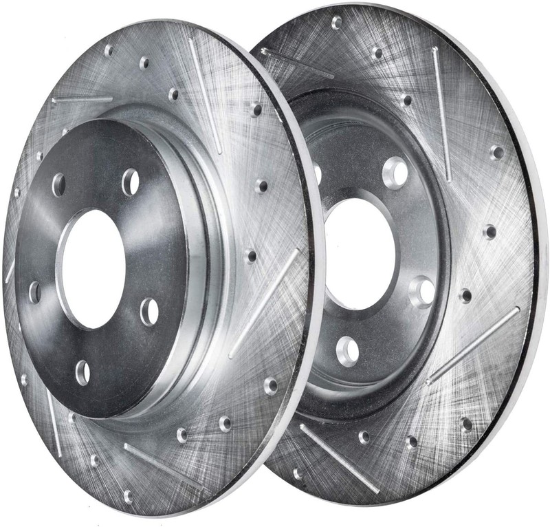 Rear Drilled Brake Rotors + Rear Right Brake Caliper for Acura TL Honda Element gallery