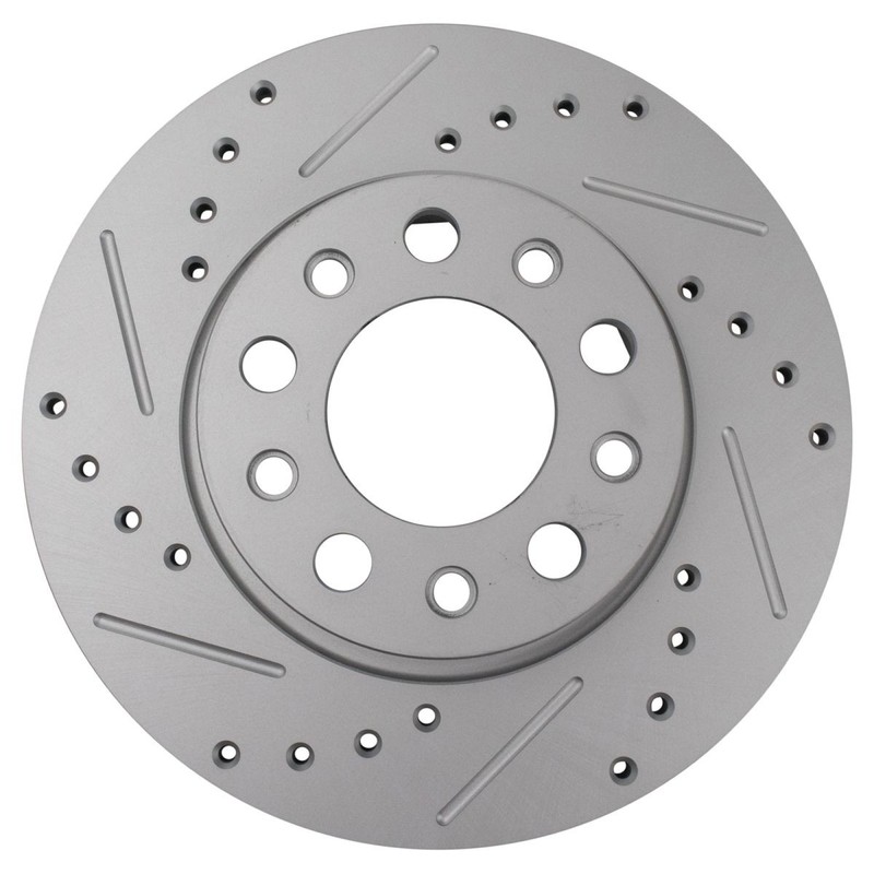 TRQ Drilled Brake Rotor Set Fits 2015-2021 Fiat 500X Jeep Compass Renegade gallery