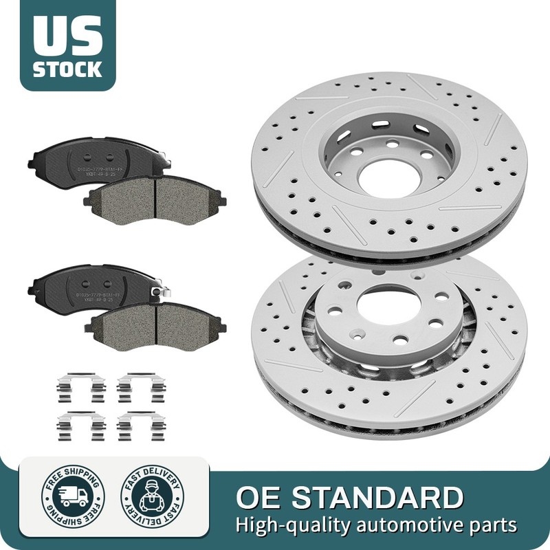 256mm Front Brake Disc Rotors Ceramic Pads For 04-17 Aveo Spark Pontiac Wave5 G3