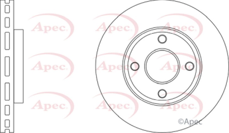 Brake Disc Front Apec Fits Ford Fiesta 2017- 1.0 1.1 1.5 dCi 2095058 gallery