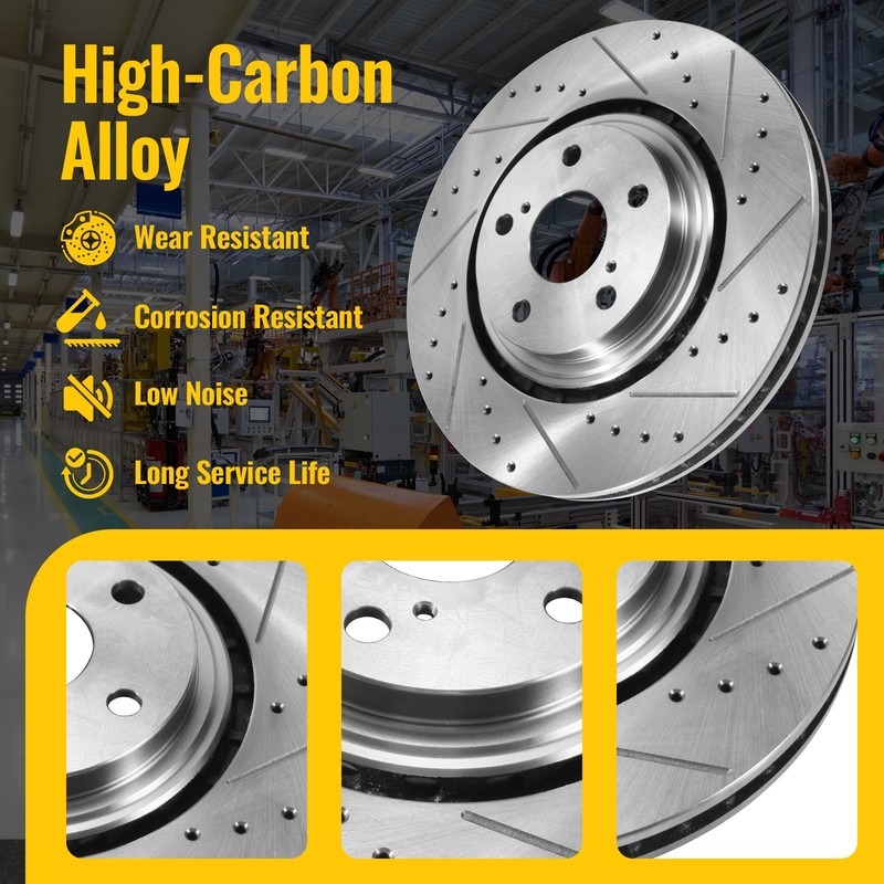 Front Rear Drilled Rotors Brake Pads for Toyota Sienna Highlander RX350 RX450h gallery