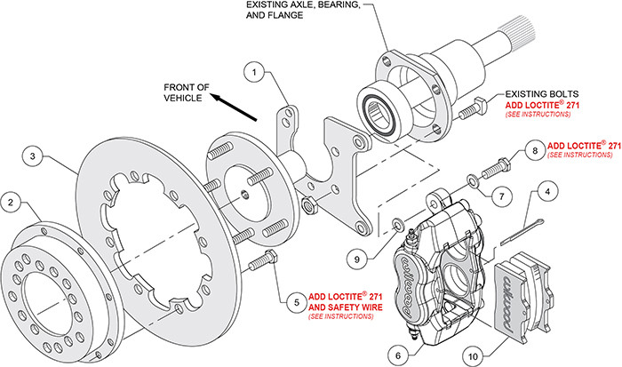Wilwood 140-0261-BD Forged Dynalite Rear Drag Brake Kit gallery