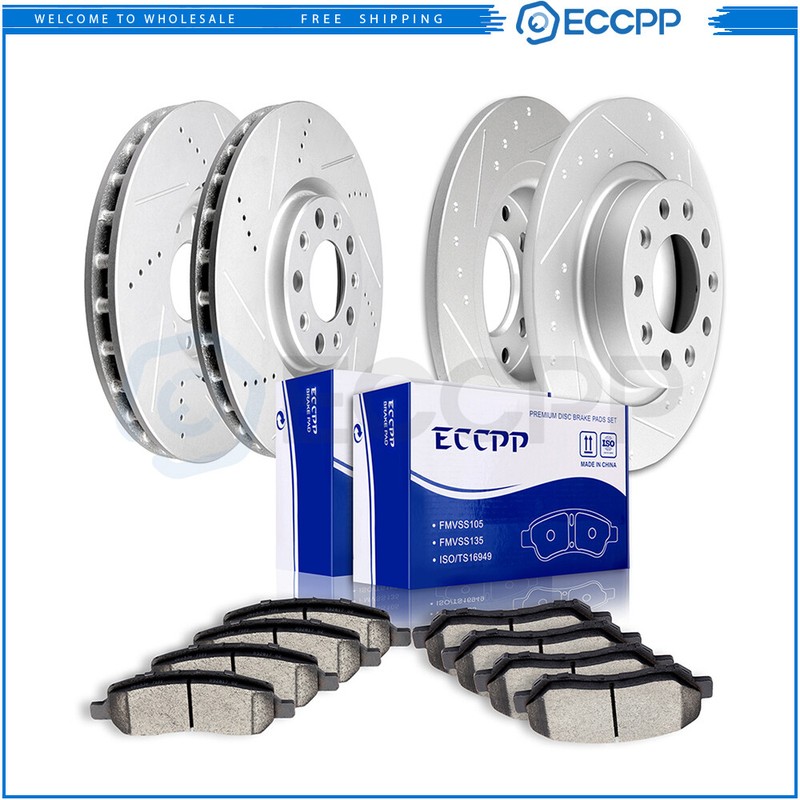10pc Front Rear Disc Brake Rotors Ceramic Brake Pads for 2013 – 2016 Dodge Dart