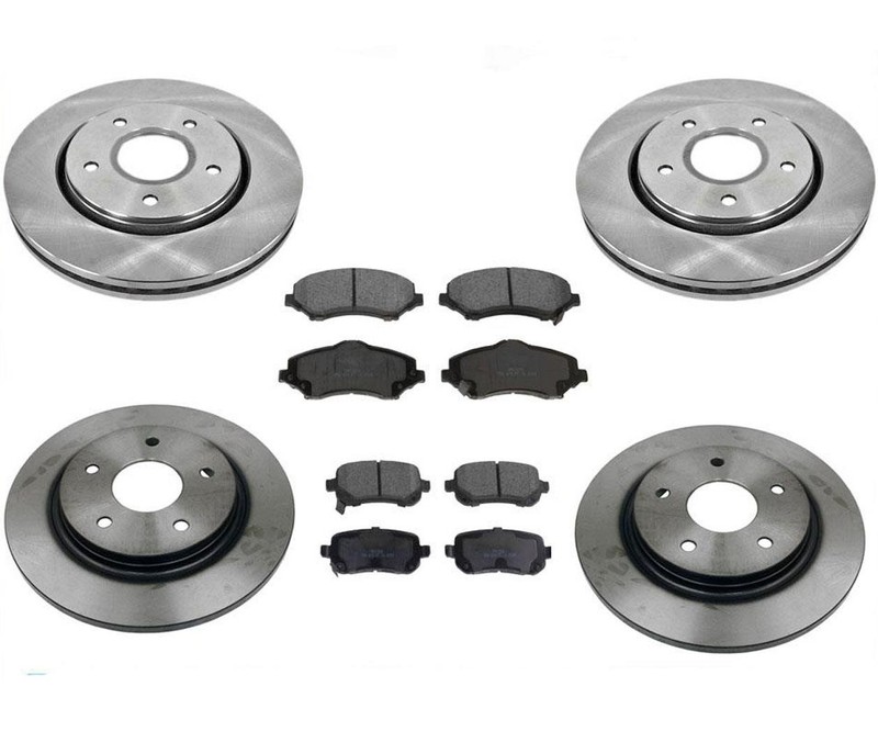 Front Rear Brake 302MM Rotors & Ceramic Pads Up To 03/23/2012 RAM C/V Cargo Van