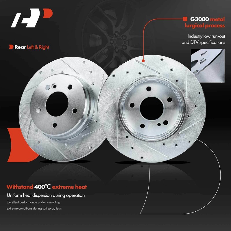 A-Premium Front & Rear Side Drilled Brake Rotor & Pad for Benz C208 CLK320 00-02 gallery