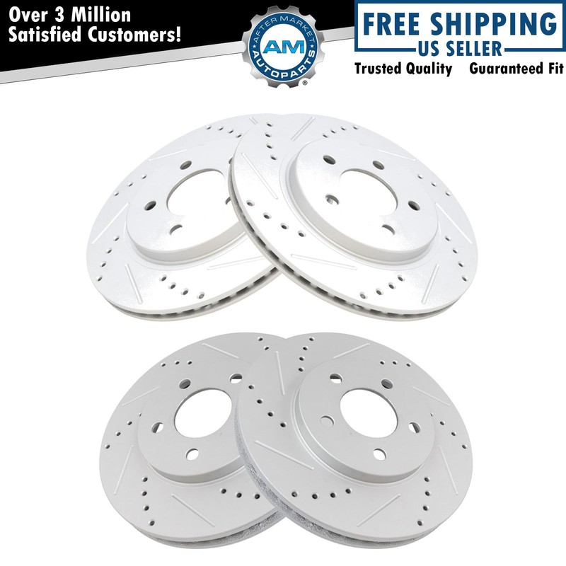 Front and Rear Brake Rotors Set For 2005-2010 Ford Mustang