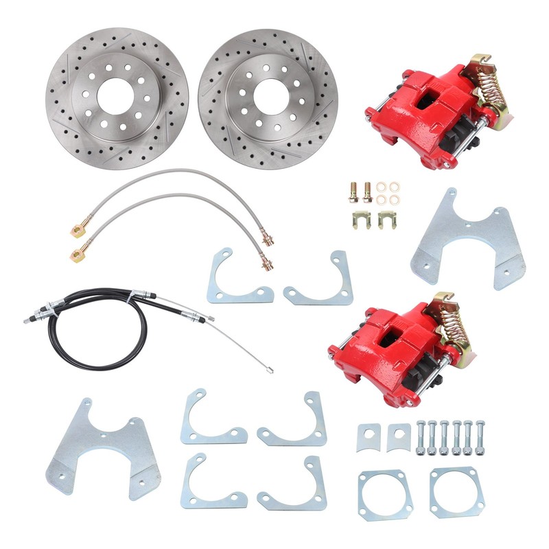 For Calipers Chevelle GTO El Camino 64-72 GM 10 12 Bolt Rear Disc Brake Kit Red gallery