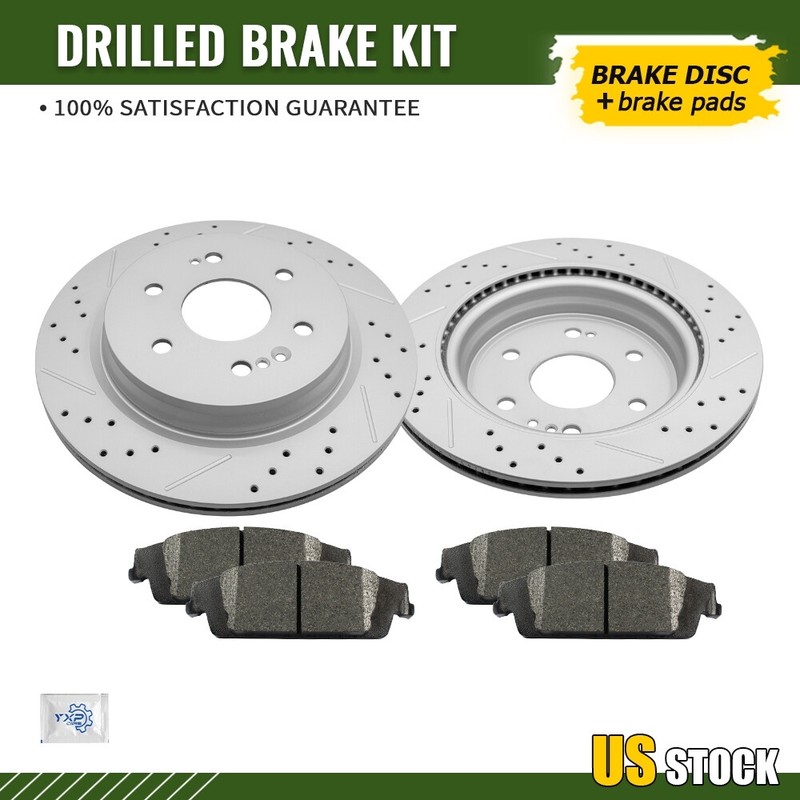 Rear Brake Disc Rotors Ceramic Pad For 2019-2019 Chevrolet GMC Silverado 1500 LD
