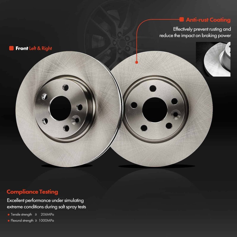 Front Disc Brake Rotors & Ceramic Brake Pads for Volvo S60 S80 XC70 Land Rover gallery