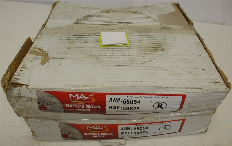 MAX ADVANCED BRAKES Pair of Slotted & Drilled Rotors AIM 55054 RAY 56825 NEW gallery
