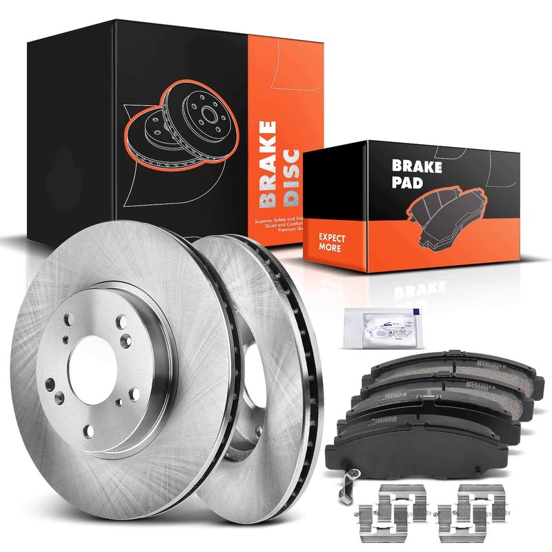 Front Disc Brake Rotor and Ceramic Brake Pads for Honda Accord 03-07 CSX Civic