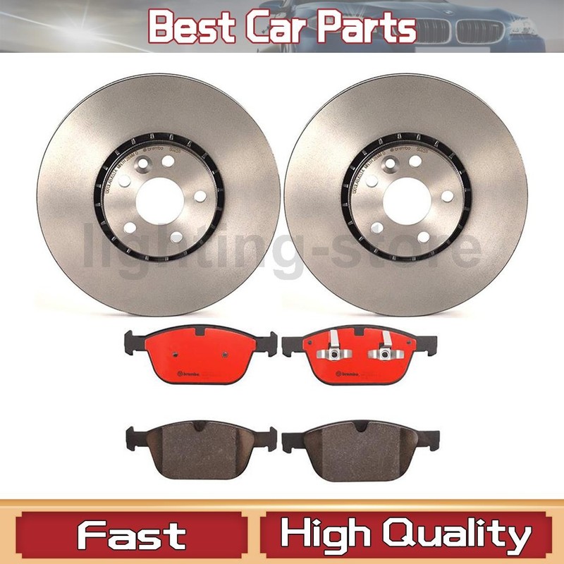 Front Disc Brake Pad Set Disc Brake Rotor Fits Volvo 2010-2015 XC60 3 pcs