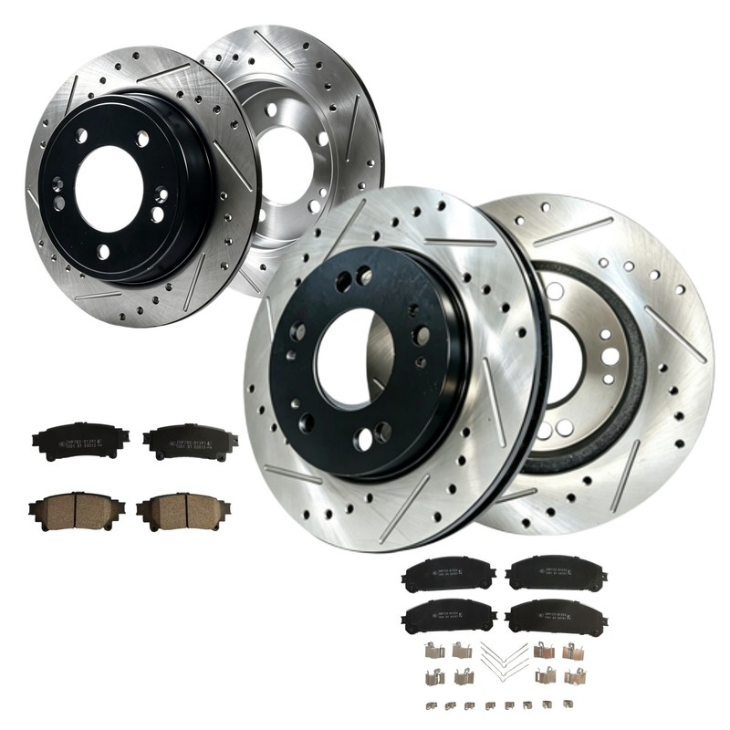 12.91in Front 12.17in Rear Rotors Brake Pads for Toyota Sienna Highlander RX350