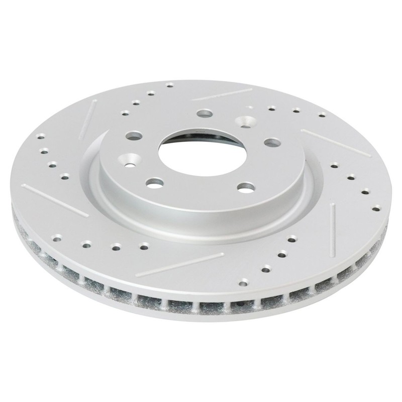 TRQ Front & Rear Posi Ceramic Brake Pad & Performance Drilled Slotted Rotors gallery