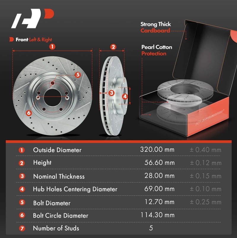 A-Premium Front & Rear Drilled Brake Rotor & Brake Pad for Hyundai Genesis Coupe gallery