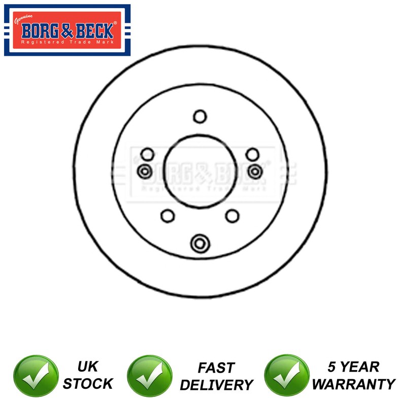 1x Brake Disc Rear Borg & Beck Fits Kia Soul 2009-2014 Cerato 2010- 1.6 CRDi